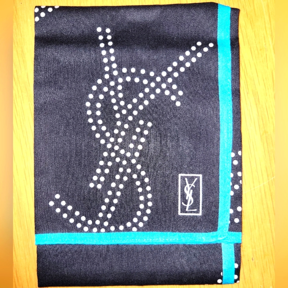 YSL Vintage Scarf in Teal and Black